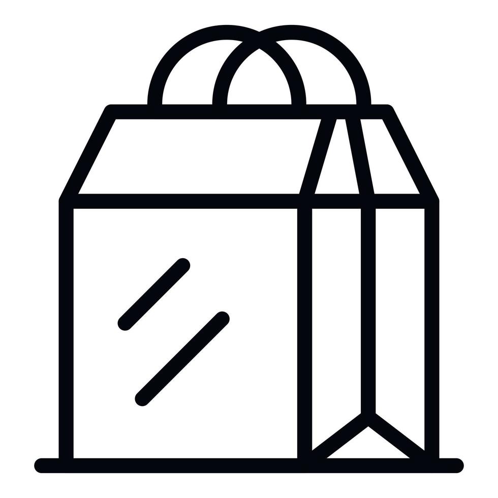 icono de bolsa de papel, estilo de contorno vector