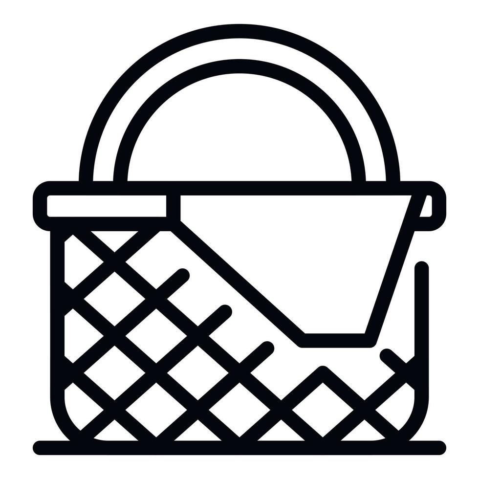 Vegetables wicker icon, outline style vector