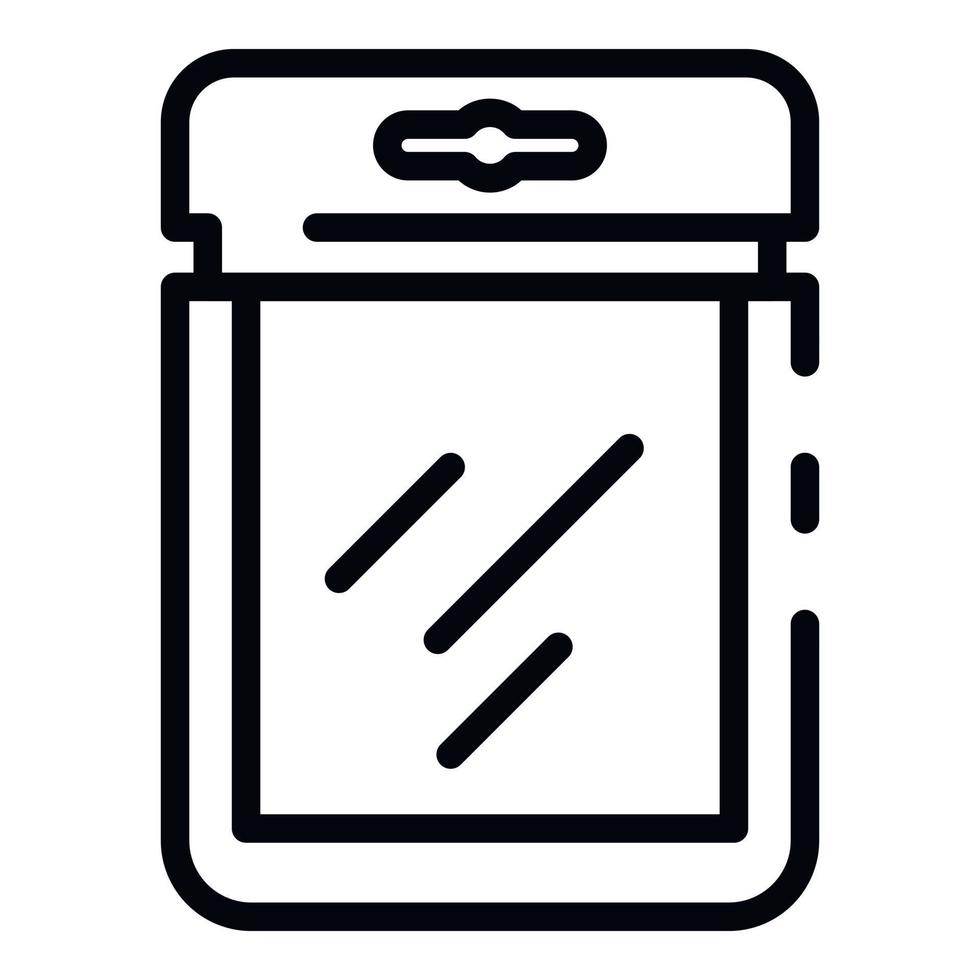 Plastic package icon, outline style vector