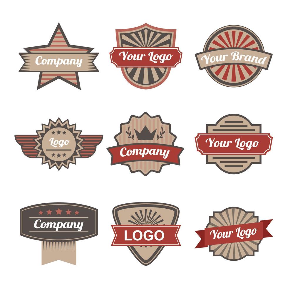 colección de logotipos de insignia retro vintage vector