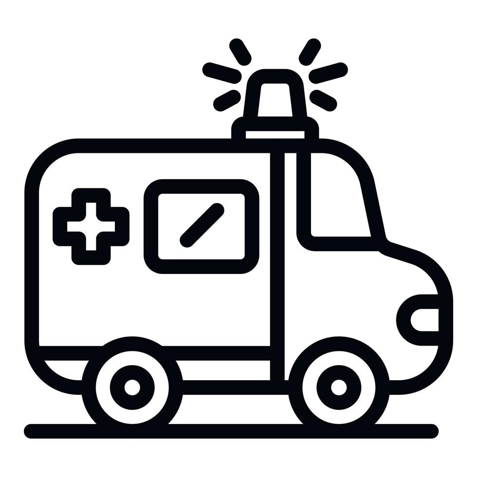 icono de coche de ambulancia, estilo de contorno vector
