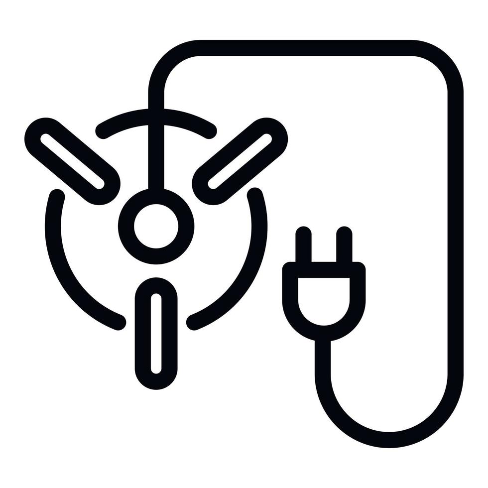 Lamp plug icon, outline style vector