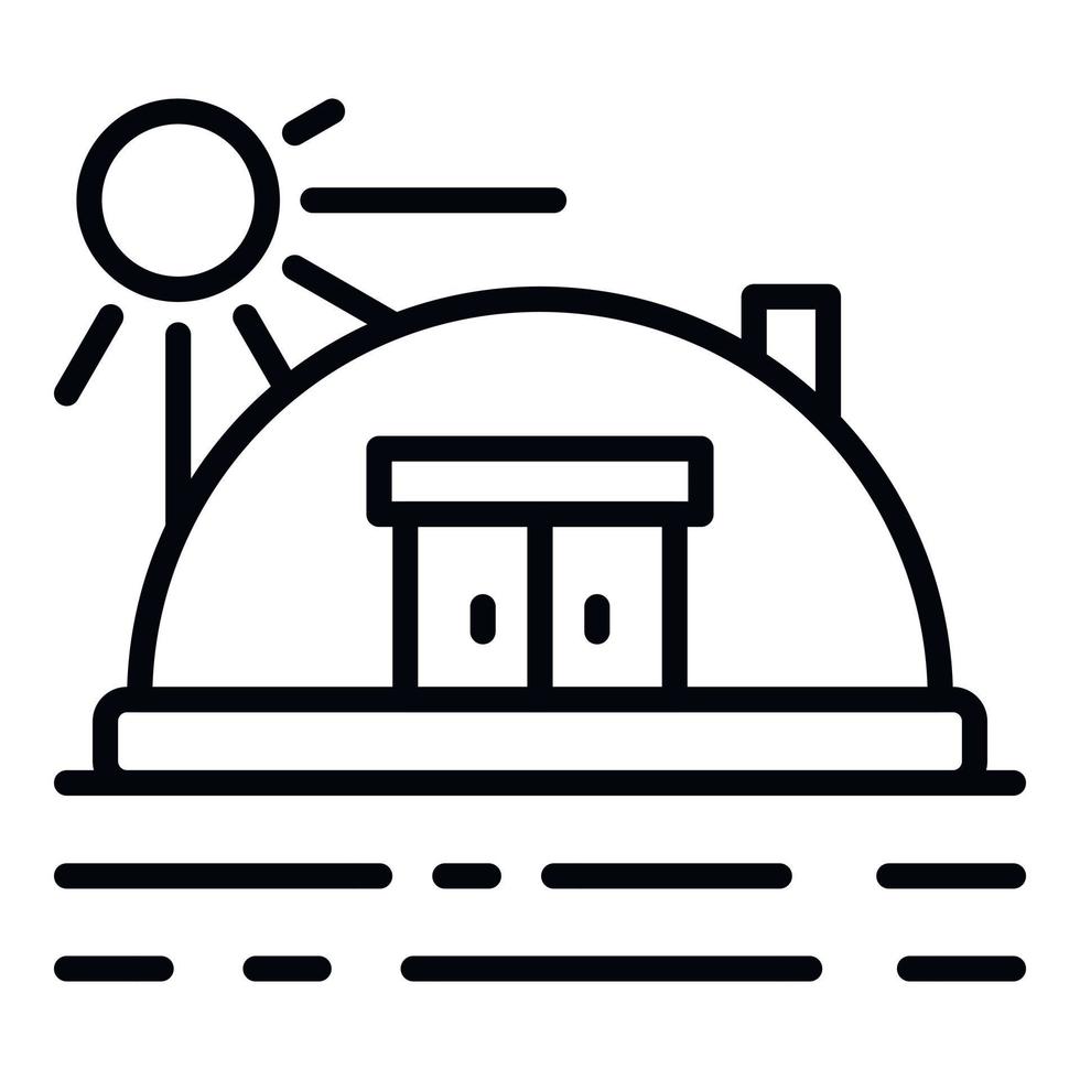 Greenhouse icon, outline style vector