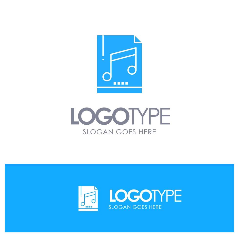 Audio Computer File Mp3 Sample Blue Solid Logo with place for tagline vector