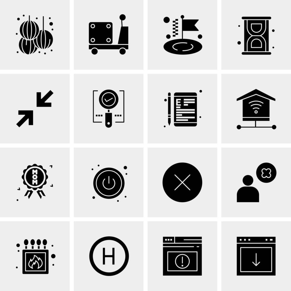 16 iconos universales de negocios vector ilustración de icono creativo para usar en proyectos relacionados con la web y dispositivos móviles