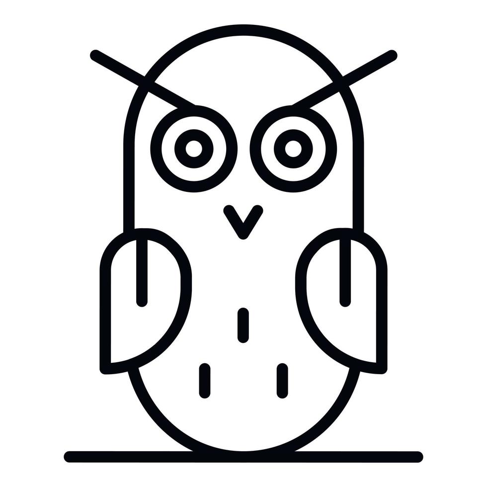 Owl icon, outline style vector