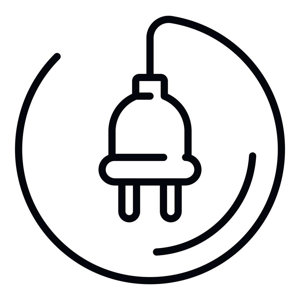 Electric vehicle plug icon, outline style vector