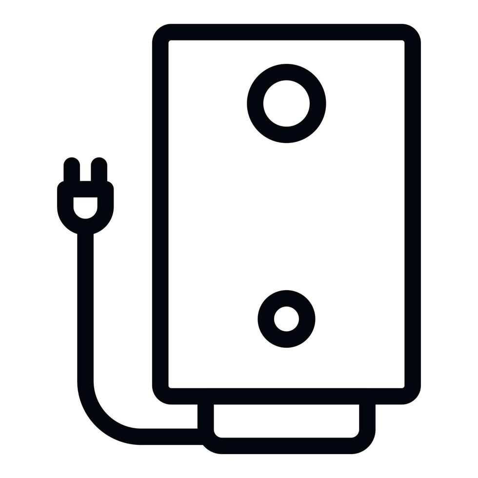 Electric boiler with plug icon, outline style vector