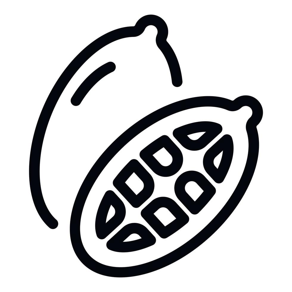 Half cutted nutmeg icon, outline style vector