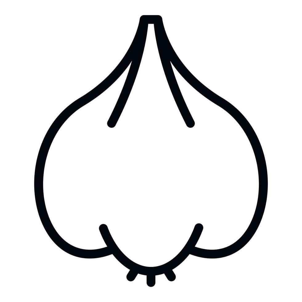 Garden garlic icon, outline style vector