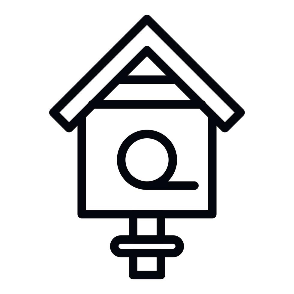 Classic bird house icon, outline style vector
