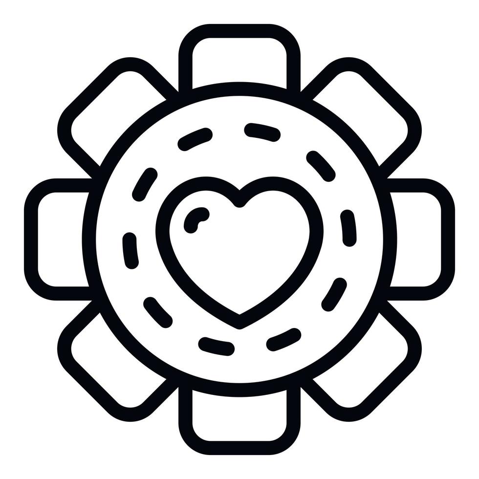 Friendship flower icon, outline style vector
