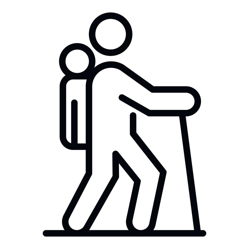 Hiking family icon, outline style vector