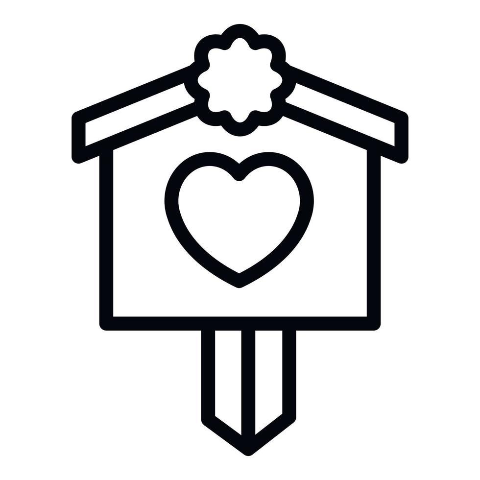 Garden bird house icon, outline style vector