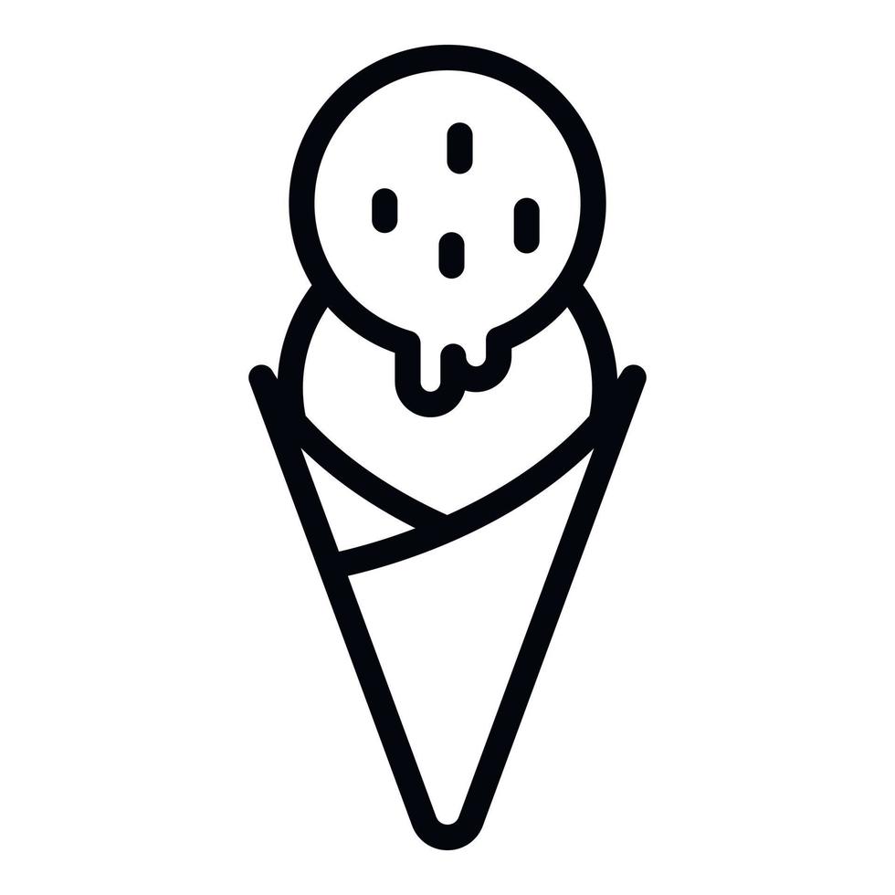 Peppermint ice cream icon, outline style vector
