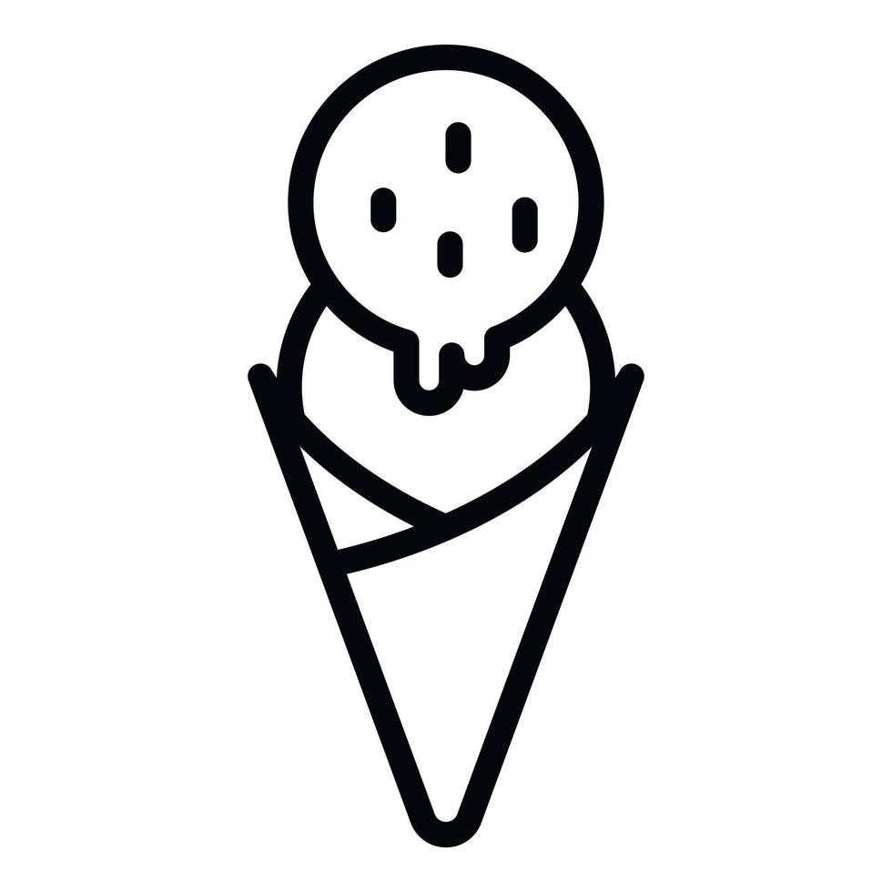 icono de helado de menta, estilo de contorno vector