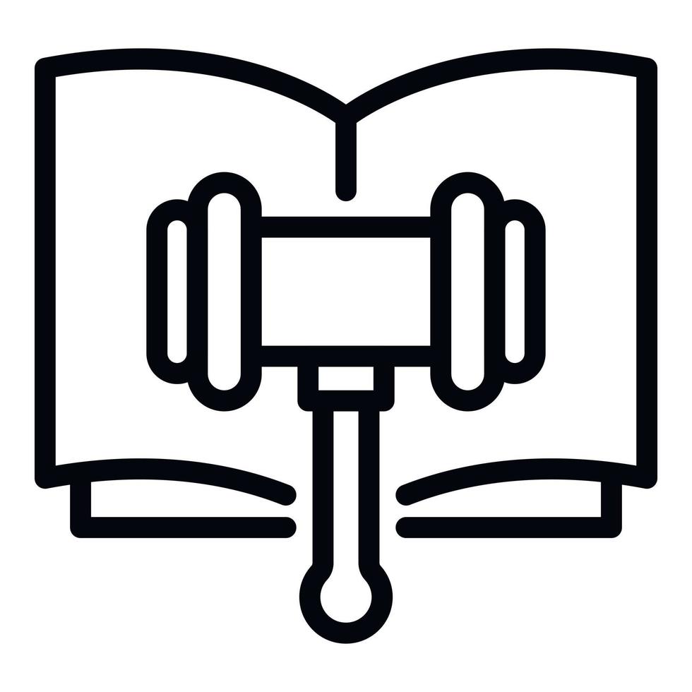 Legislation hammer icon, outline style vector