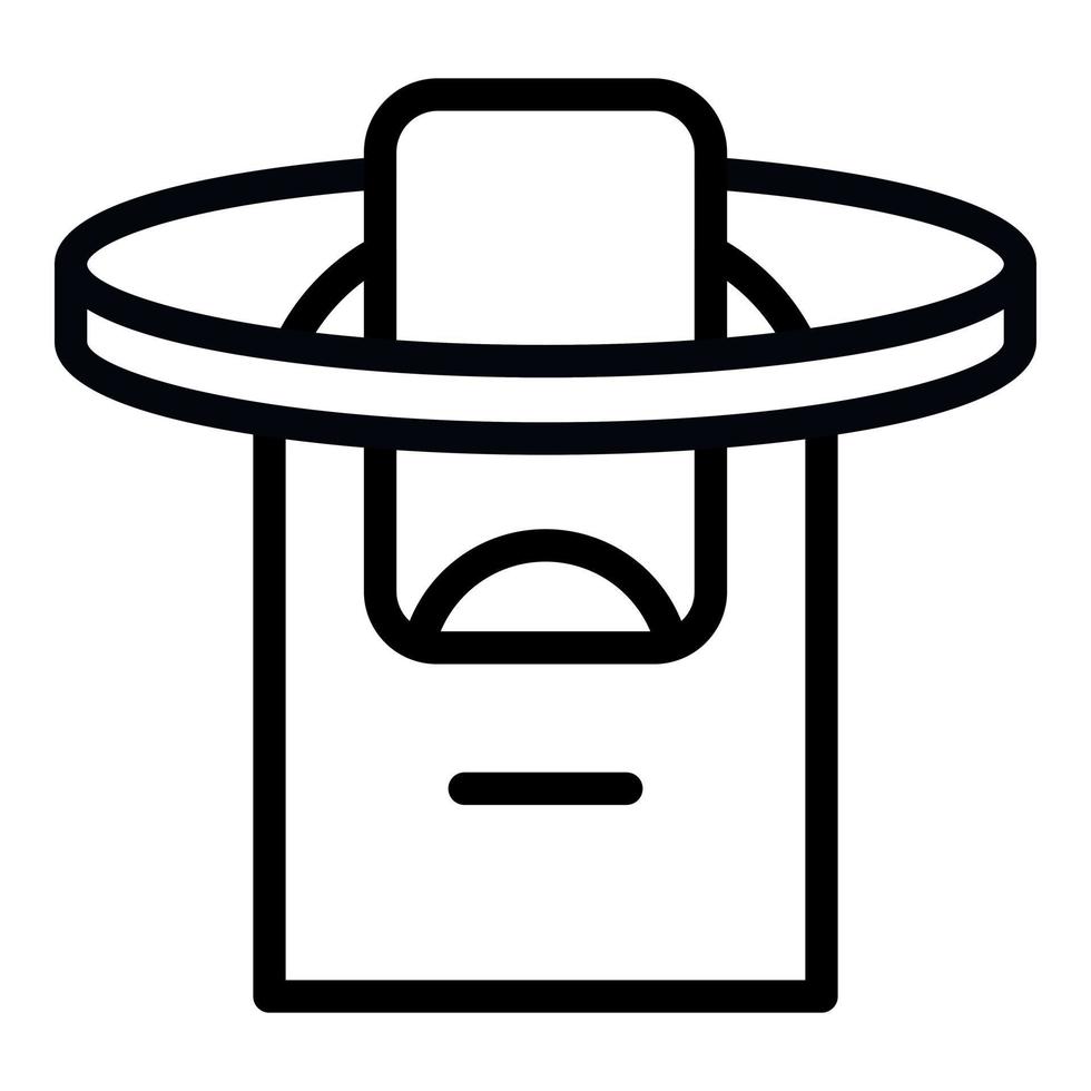 Fingerprint recognition icon, outline style vector