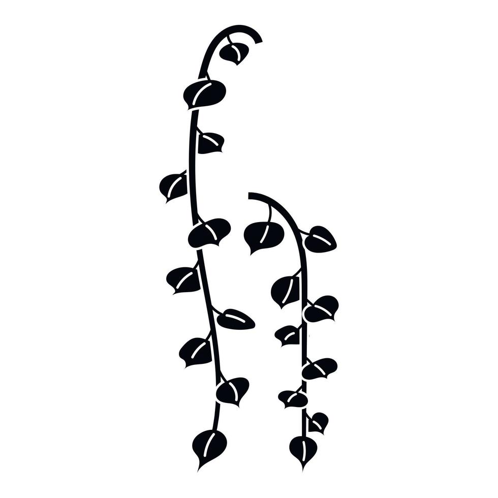 Long leaf plant icon, simple style vector