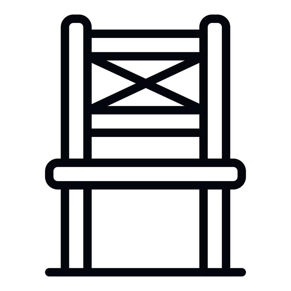 Folding chair in front icon, outline style vector