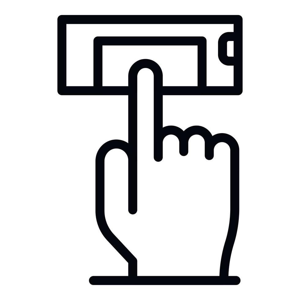 Finger authentication icon, outline style vector