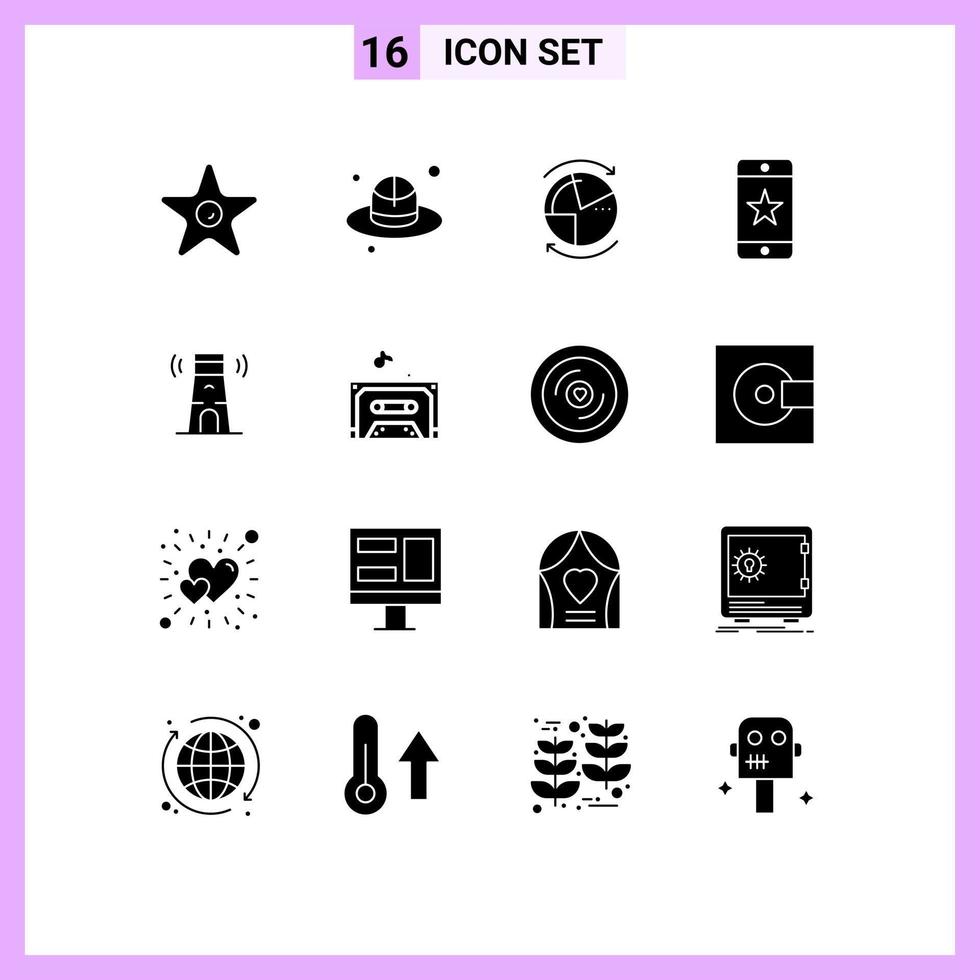 16 Creative Icons Modern Signs and Symbols of building smartphone database device achievements Editable Vector Design Elements