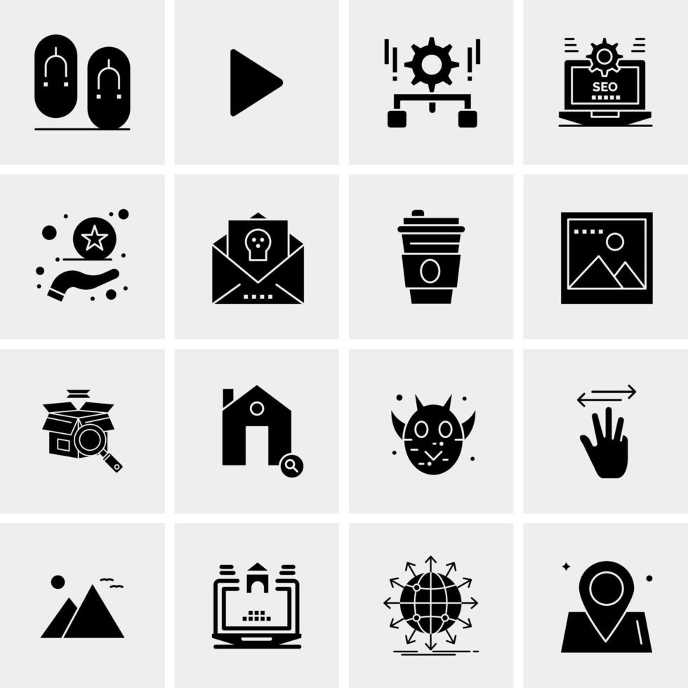 16 iconos universales de negocios vector ilustración de icono creativo para usar en proyectos relacionados con la web y dispositivos móviles