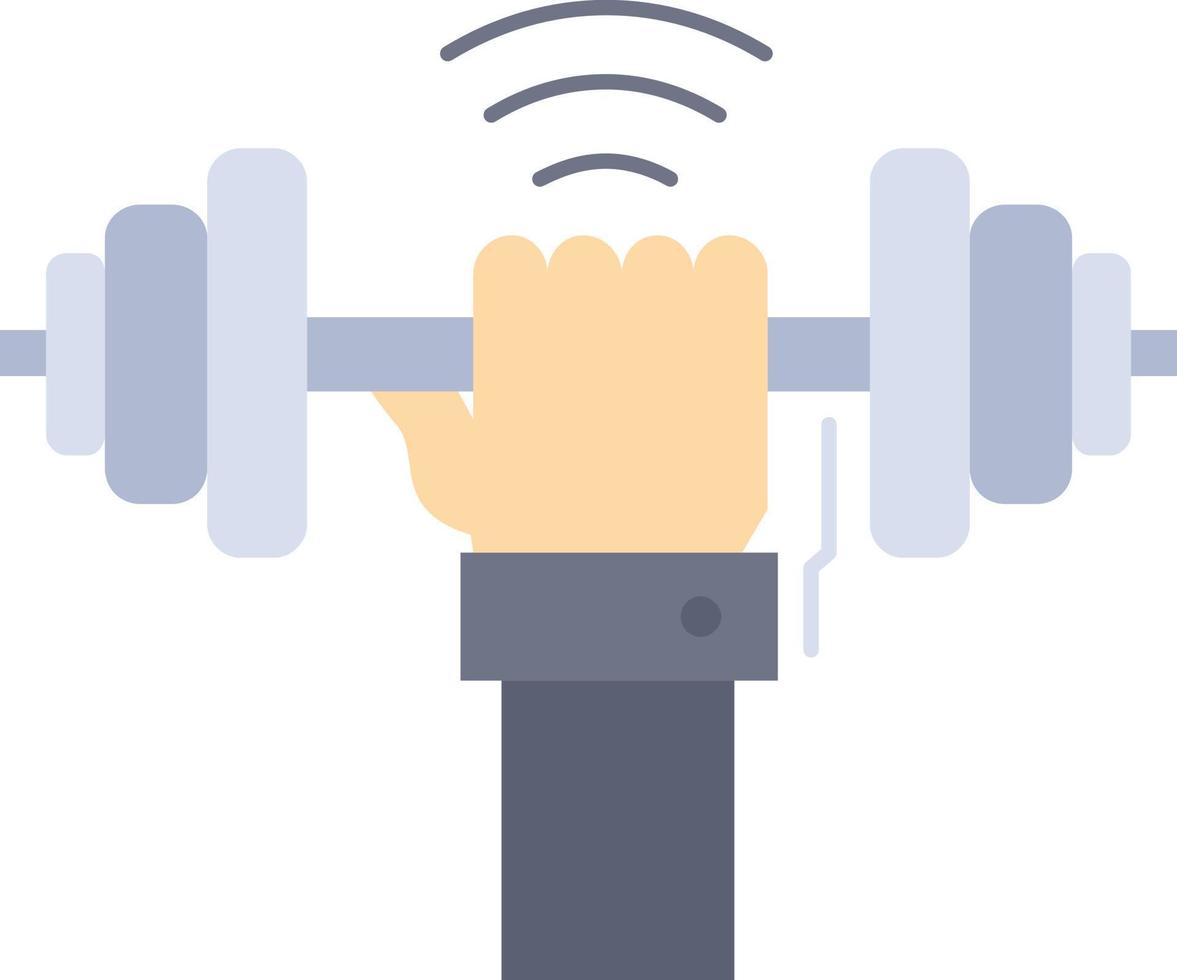 Dumbbell gain lifting power sport Flat Color Icon Vector