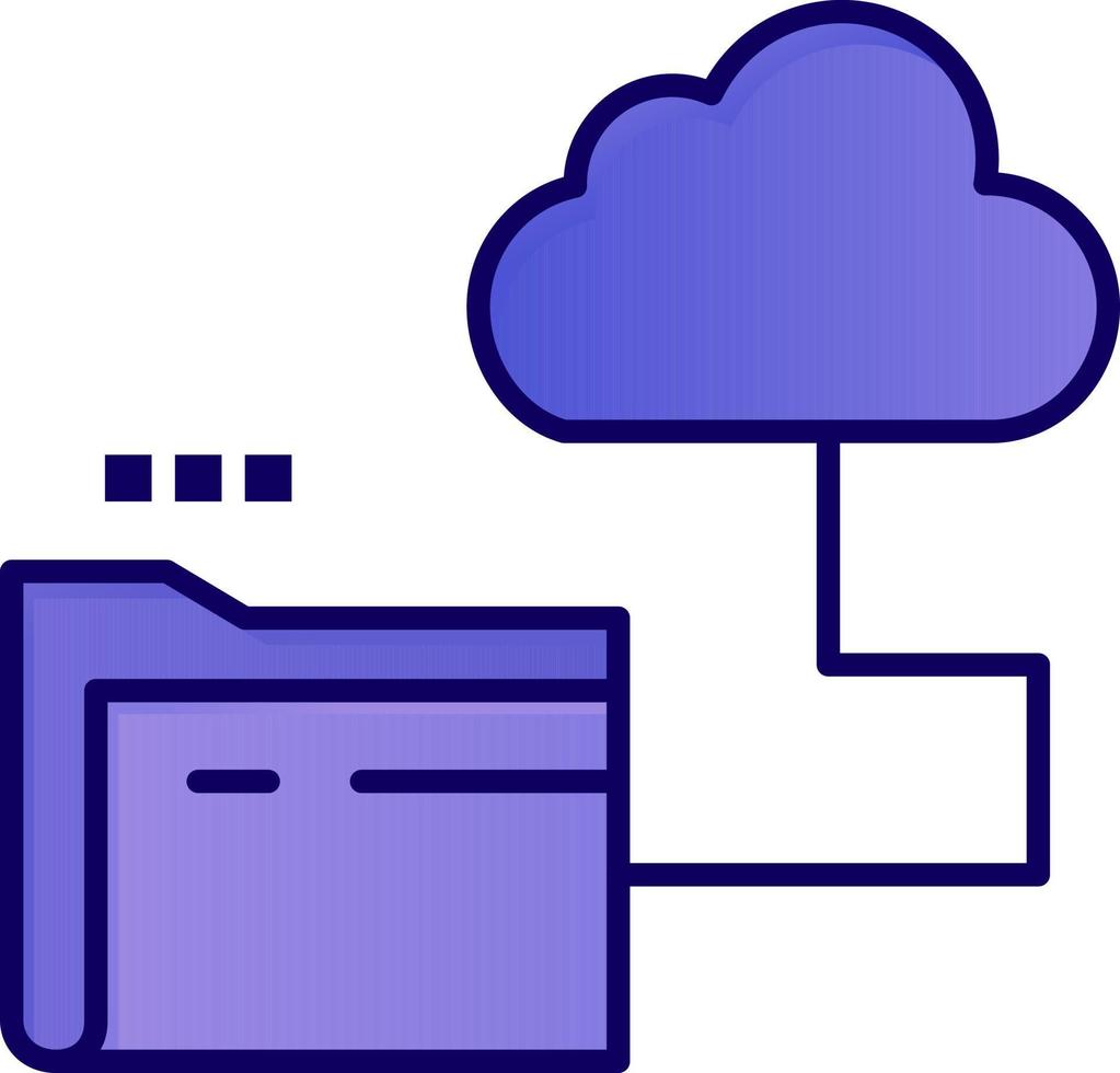 Cloud Folder Storage File  Flat Color Icon Vector icon banner Template