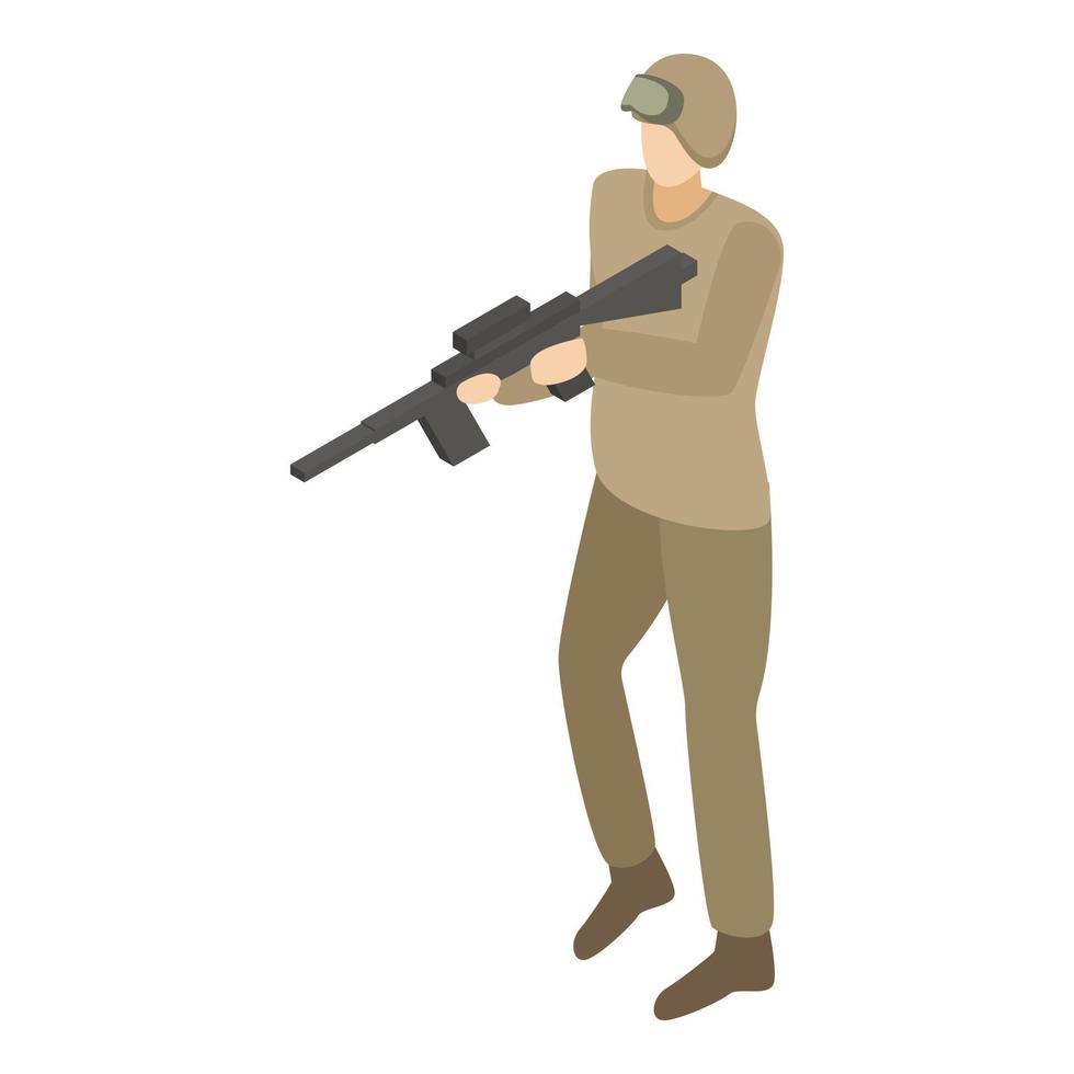 Army striker icon, isometric style vector