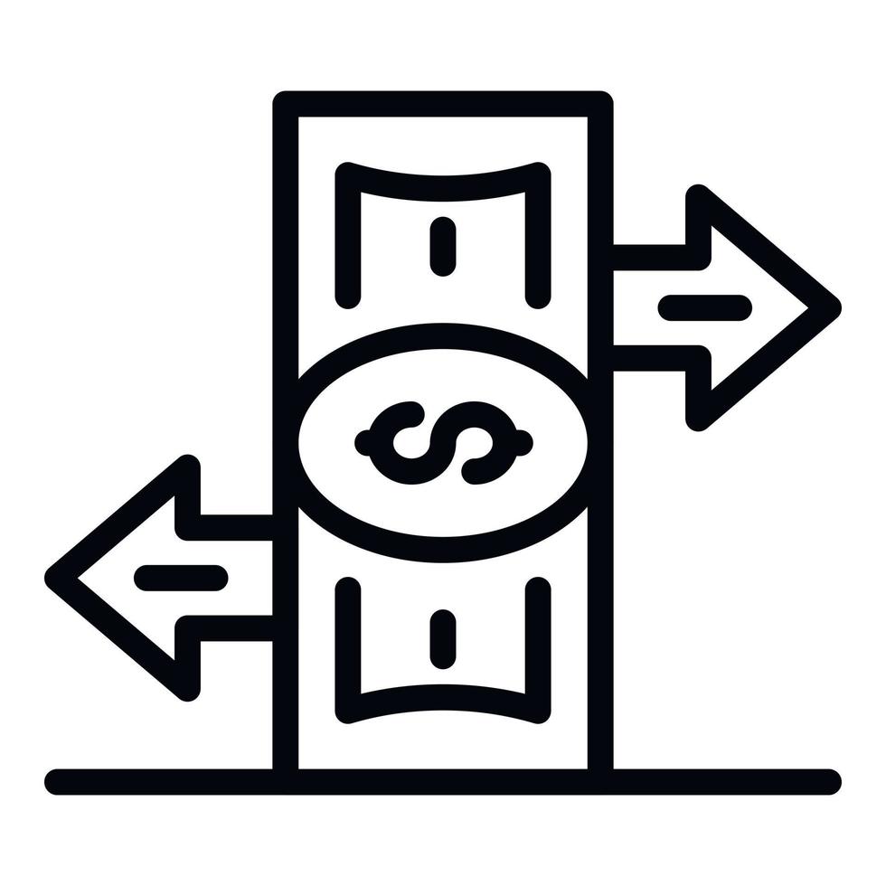 Dirty money transfer icon, outline style vector