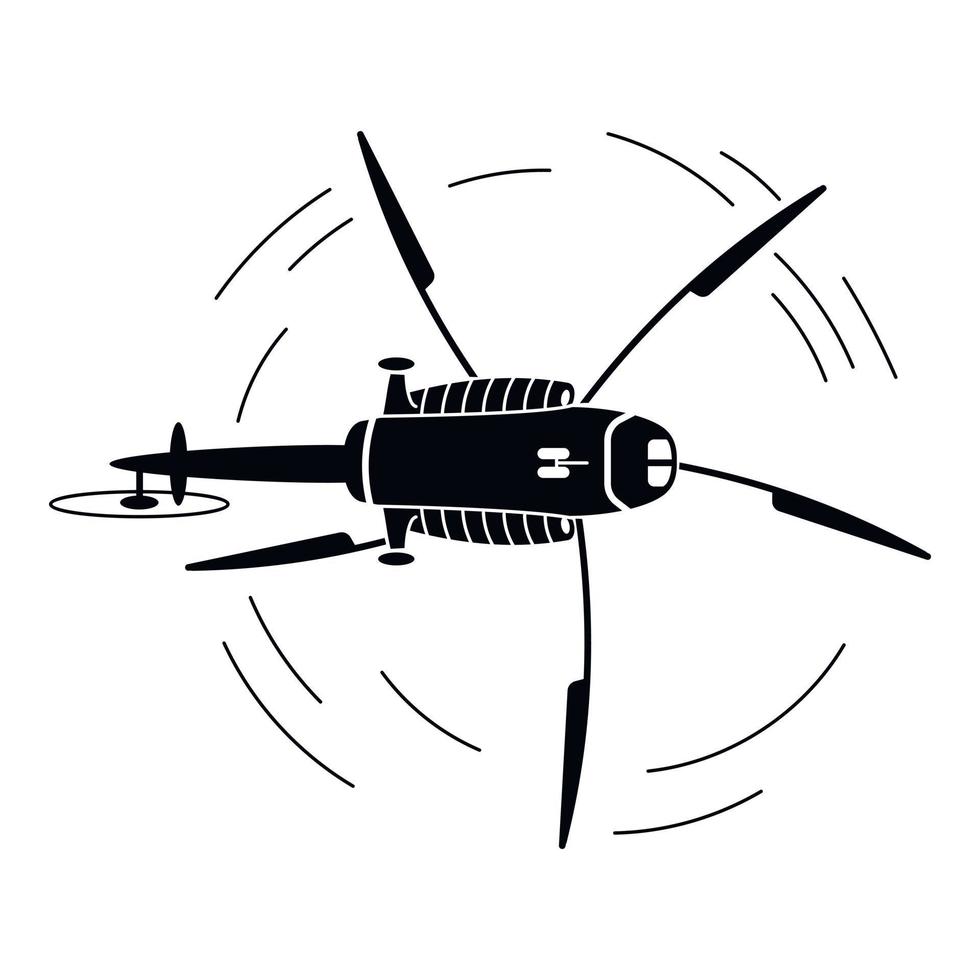 Top view helicopter icon, simple style vector