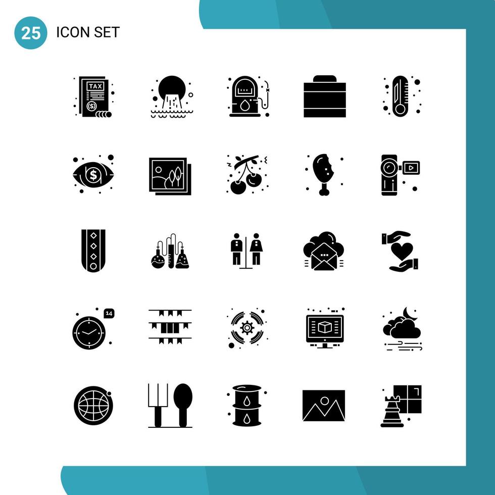 paquete de vectores de 25 símbolos de glifo conjunto de iconos de estilo sólido en fondo blanco para web y móvil fondo de vector de icono negro creativo
