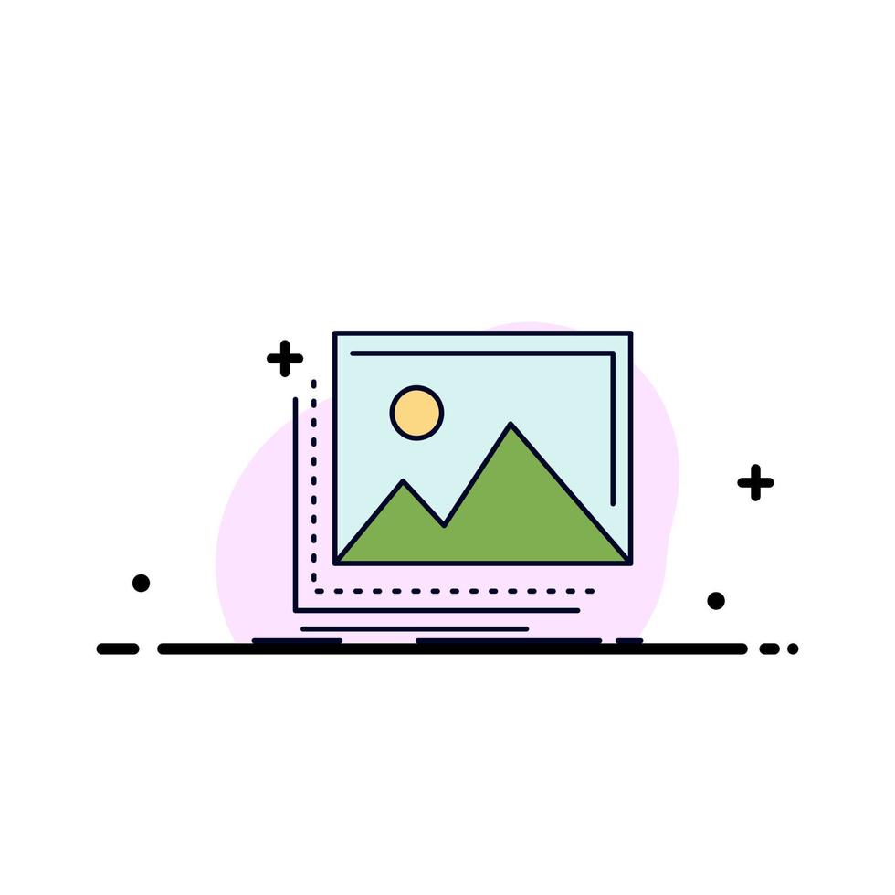 gallery image landscape nature photo Flat Color Icon Vector