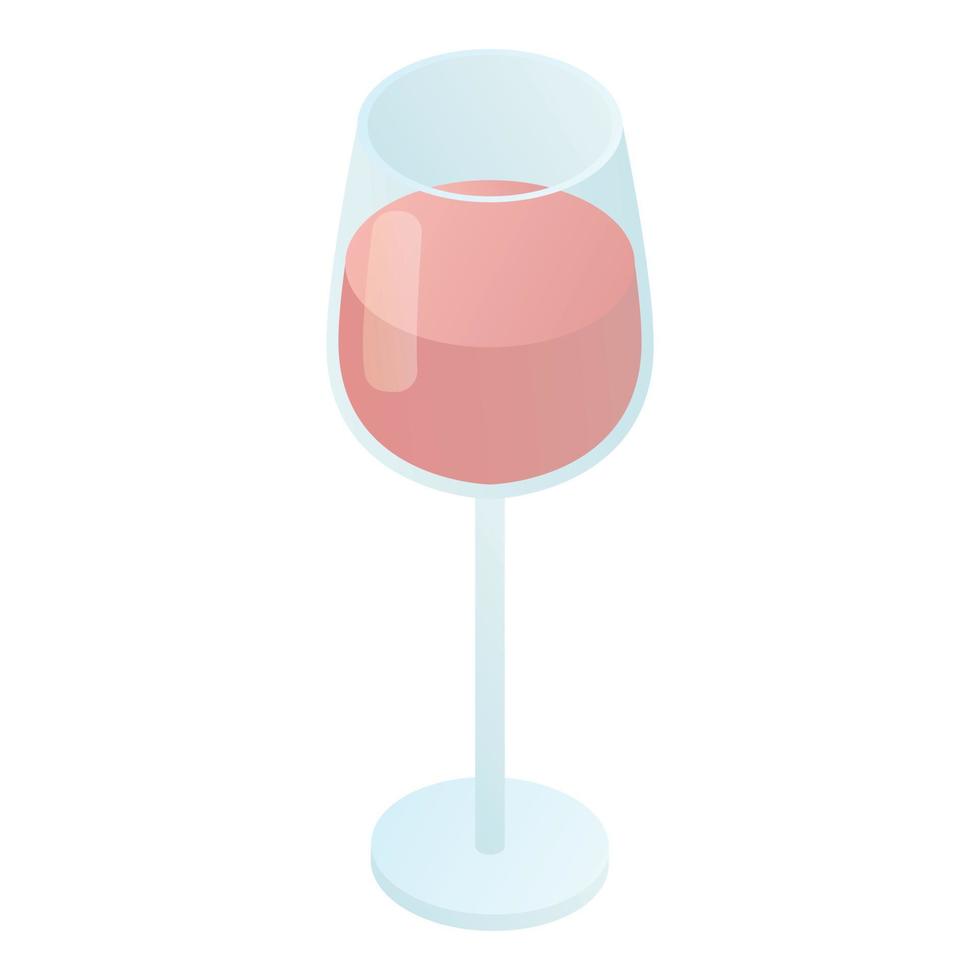 icono de copa de vino tinto, estilo isométrico vector