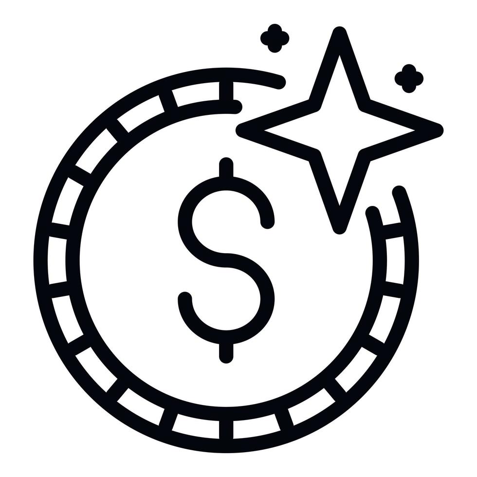 Rich coin money icon, outline style vector