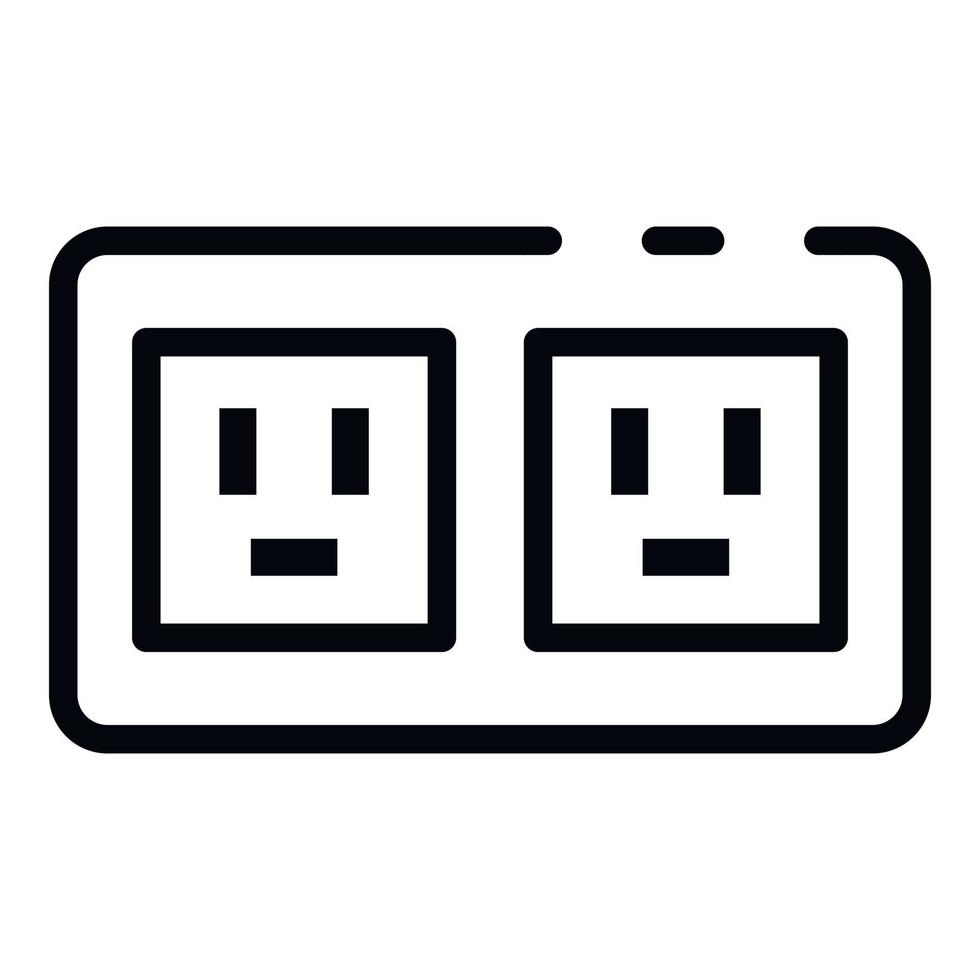 Power socket icon, outline style vector