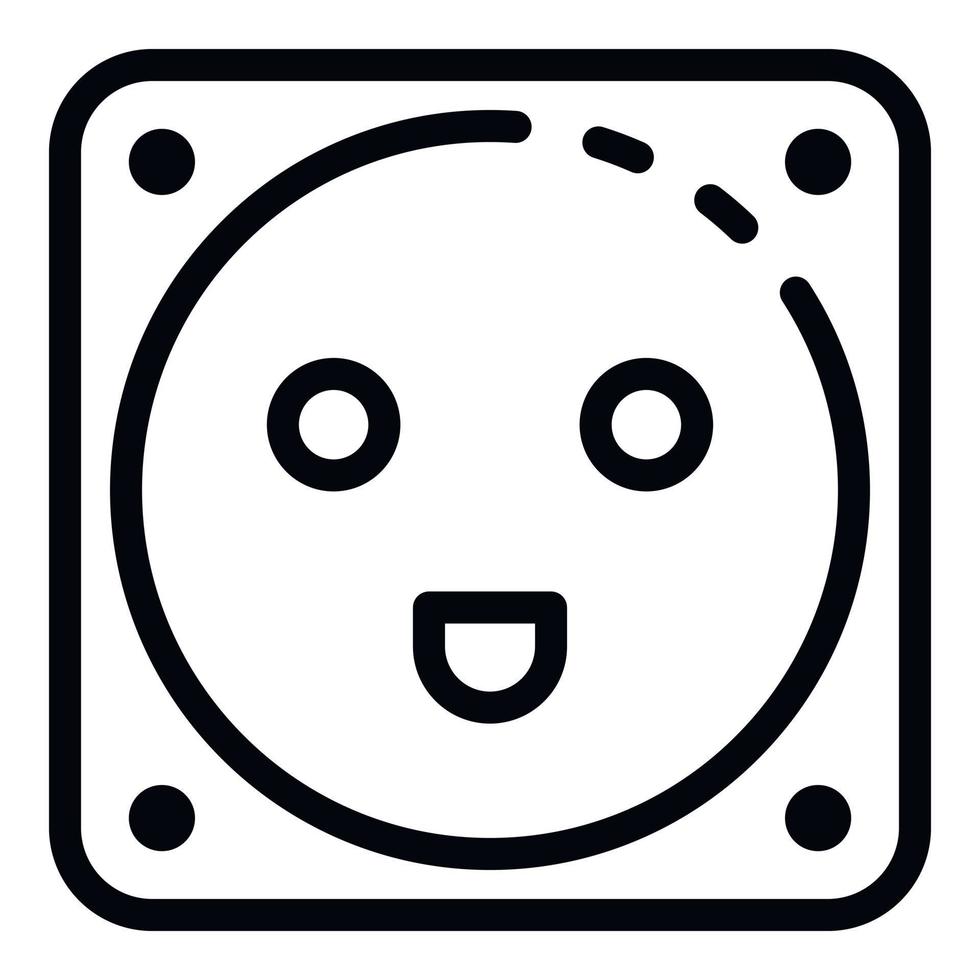 Electric socket icon, outline style vector