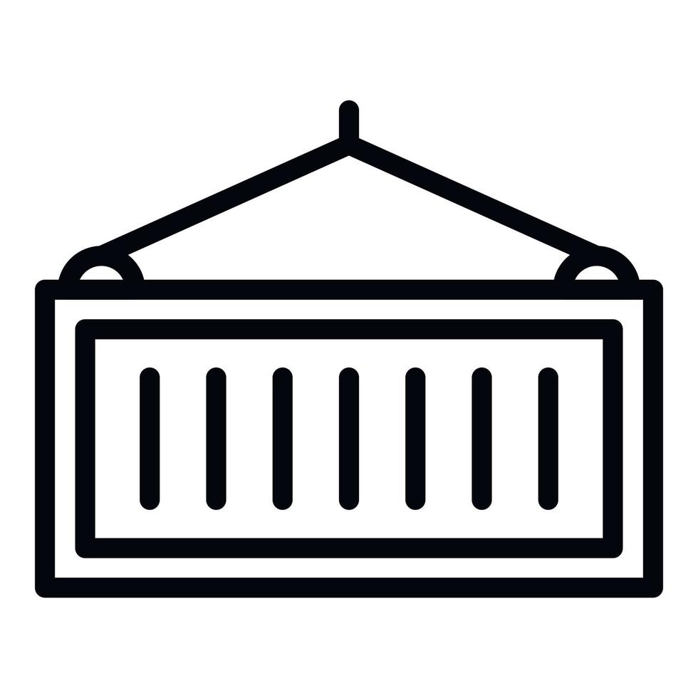 Port container icon, outline style vector