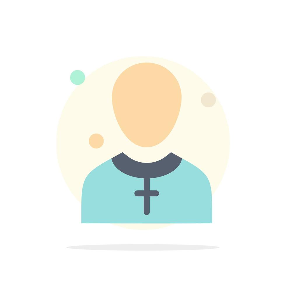 Christian Church Male Man Preacher Abstract Circle Background Flat color Icon vector