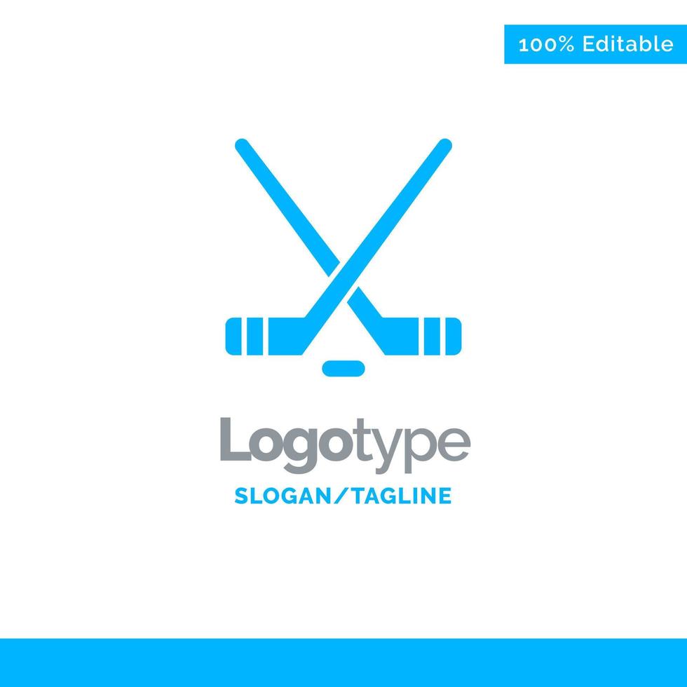 Hokey Ice Sport Sport American Blue Solid Logo Template Place for Tagline vector