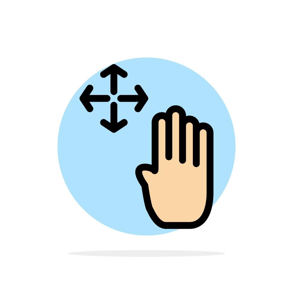 Hand Hand Cursor Up Hold Abstract Circle Background Flat color Icon vector