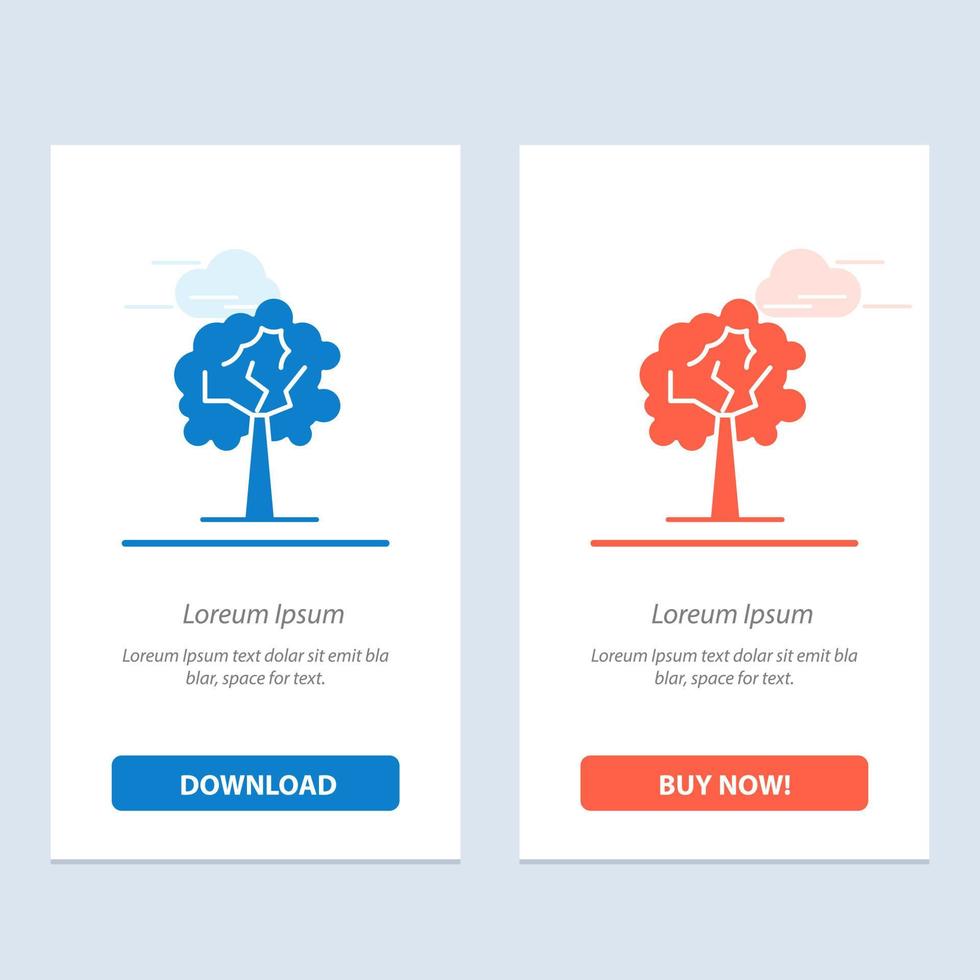 Tree Plant Growth  Blue and Red Download and Buy Now web Widget Card Template vector