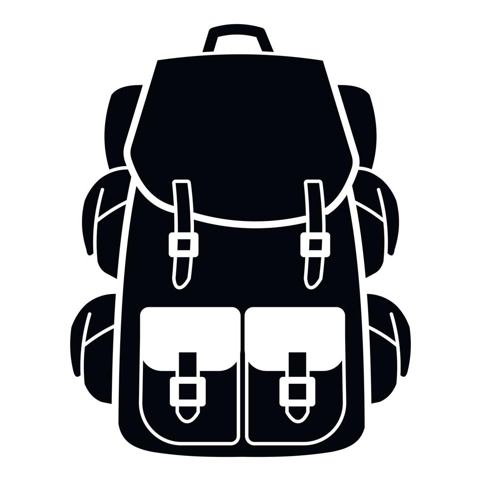 Textile backpack icon, simple style vector