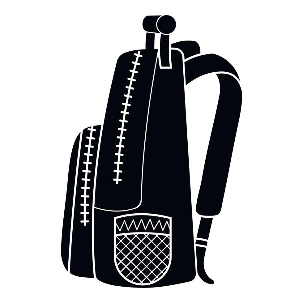 Side of backpack icon, simple style vector