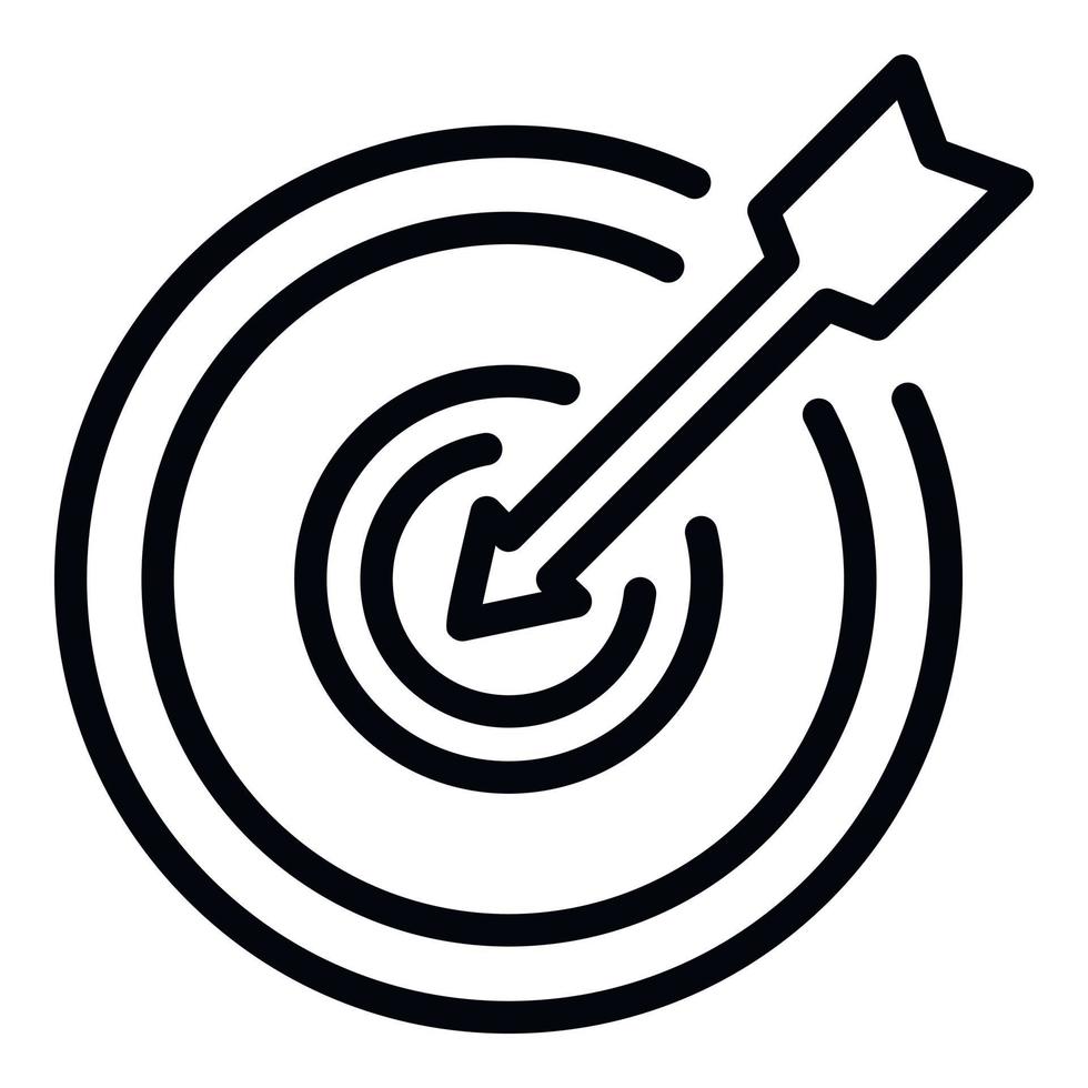 Arrow target icon, outline style vector