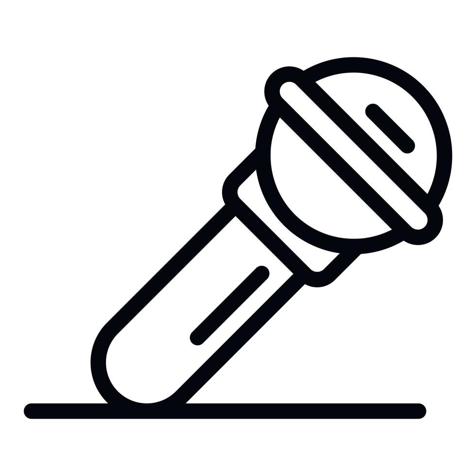 Microphone icon, outline style vector