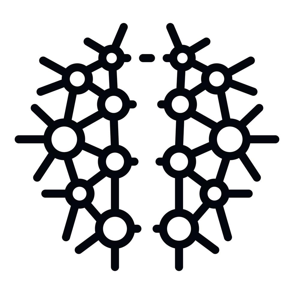 Neural brain icon, outline style vector