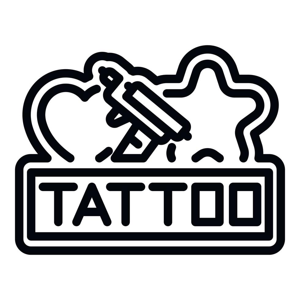 Tattoo public stand icon, outline style vector