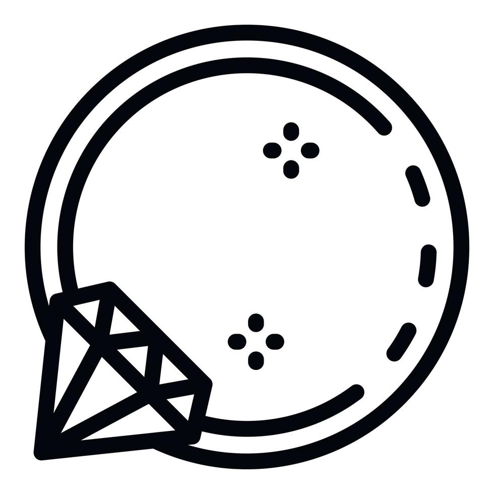 Ring piercing icon, outline style vector